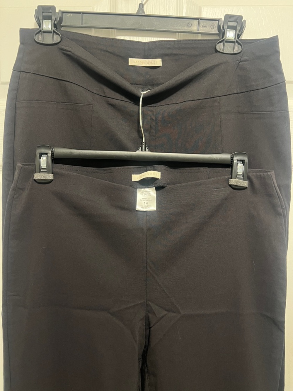 Cooper & Ella Women's Black Pull-On Straight-Leg Pants Set